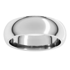 14K White Gold 6 mm Comfort-Fit Half Round Band Size 8
