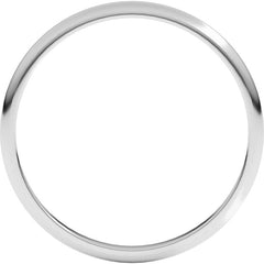 14K White Gold 1.5 mm Lightweight Half Round Band Size 10
