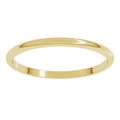 10K Yellow Gold 1.5 mm Lightweight Half Round Band Size 4.5