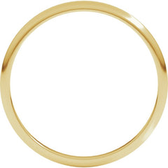 14K Yellow Gold 1.5 mm Lightweight Half Round Band Size 6