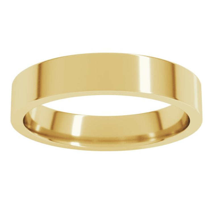 18K Yellow Gold 4 mm Lightweight Comfort-Fit Flat Band Size 6