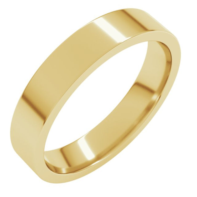 14K Yellow Gold 4 mm Lightweight Comfort-Fit Flat Band Size 7.5