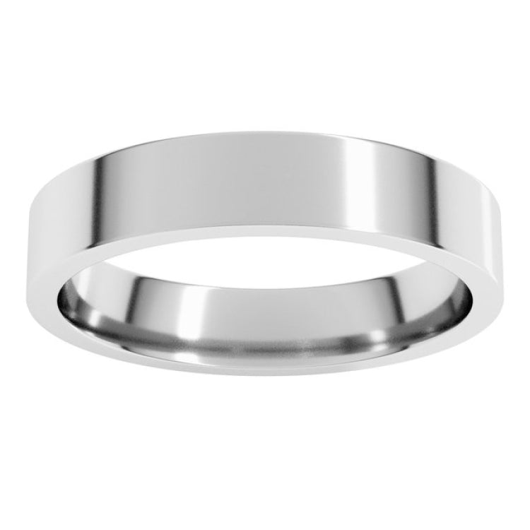 14K White Gold 4 mm Lightweight Comfort-Fit Flat Band Size 8.5