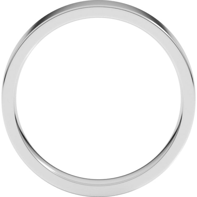 14K White Gold 4 mm Lightweight Comfort-Fit Flat Band Size 8