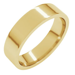 10K Yellow Gold 5 mm Lightweight Comfort-Fit Flat Band Size 16.5