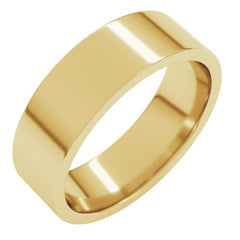 18K Yellow Gold 6 mm Lightweight Comfort-Fit Flat Band Size 8