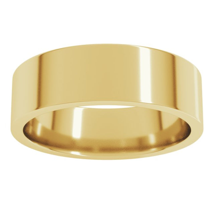 18K Yellow Gold 6 mm Lightweight Comfort-Fit Flat Band Size 8