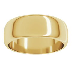 10K Yellow Gold 7 mm Half Round Band Size 11