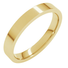 14K Yellow Gold 3 mm Flat Comfort Fit Light Band Size 12.5