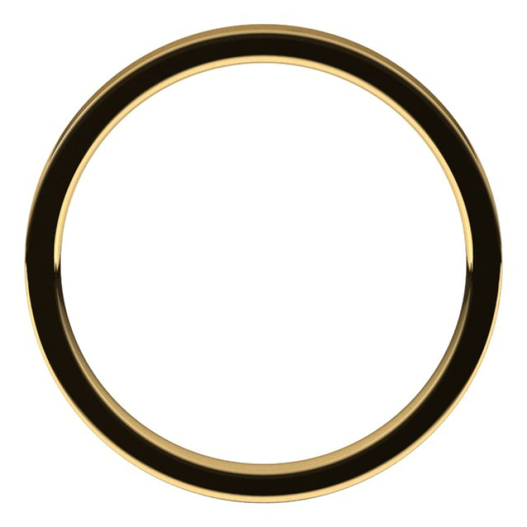 14K Yellow Gold 2 mm Lightweight Comfort-Fit Flat Band Size 4.5
