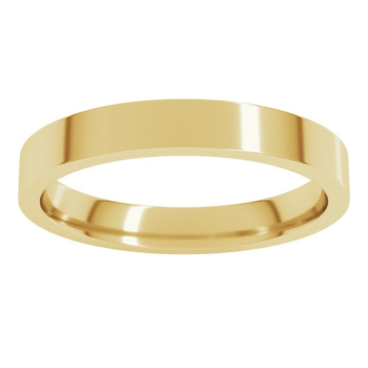 14K Yellow Gold 3 mm Lightweight Comfort-Fit Flat Band Size 4.5