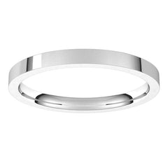 14K White Gold 2 mm Lightweight Comfort-Fit Flat Band Size 7.5