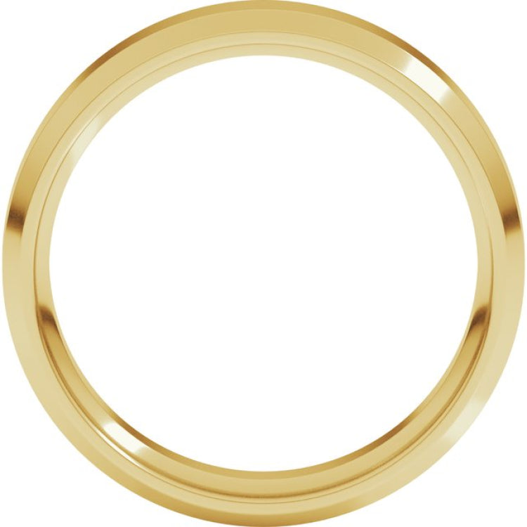 14K Yellow Gold 5 mm Beveled-Edge Comfort-Fit Flat Band Size 12.5
