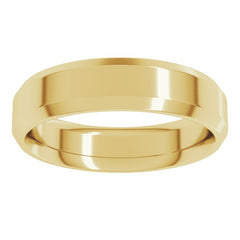 14K Yellow Gold 5 mm Beveled-Edge Comfort-Fit Flat Band Size 12.5