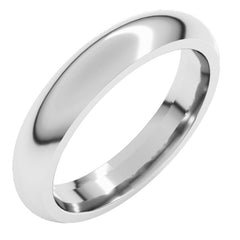 18K White Gold 4 mm Comfort-Fit Half Round Band Size 10