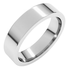 14K White Gold 5 mm Comfort-Fit Flat Band Size 10.5