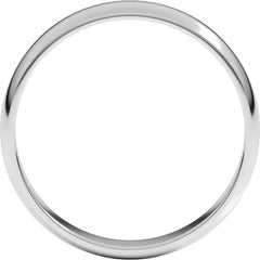 10K White Gold 4 mm Lightweight Half Round Band Size 9.5