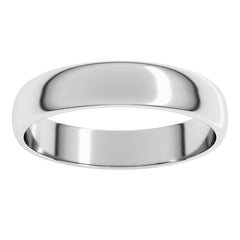 10K White Gold 4 mm Lightweight Half Round Band Size 9.5