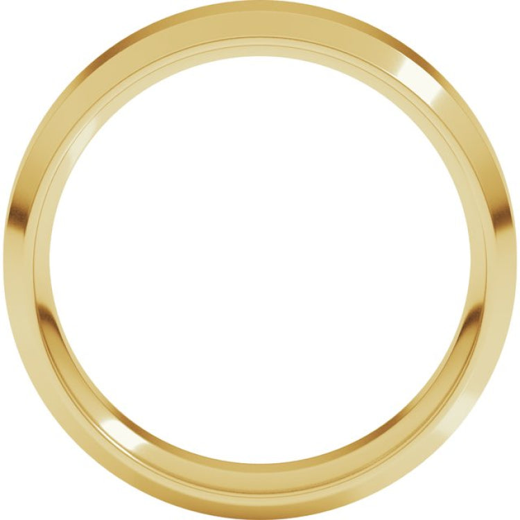 10K Yellow Gold 6 mm Beveled-Edge Comfort-Fit Flat Band Size 10