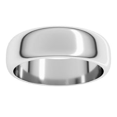 Sterling Silver 6 mm Half Round Band Size 14