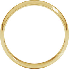 14K Yellow Gold 5 mm Lightweight Half Round Band Size 10.5