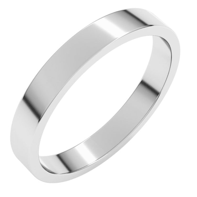 10K White Gold 3 mm Flat Band Size 5.5