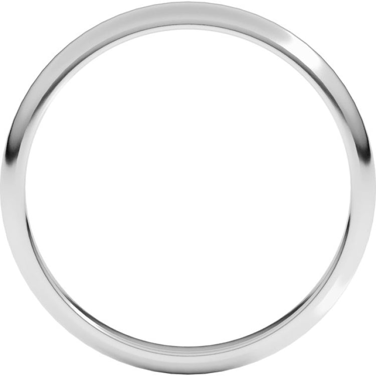 14K White Gold 2.5 mm Half Round Band Size 7