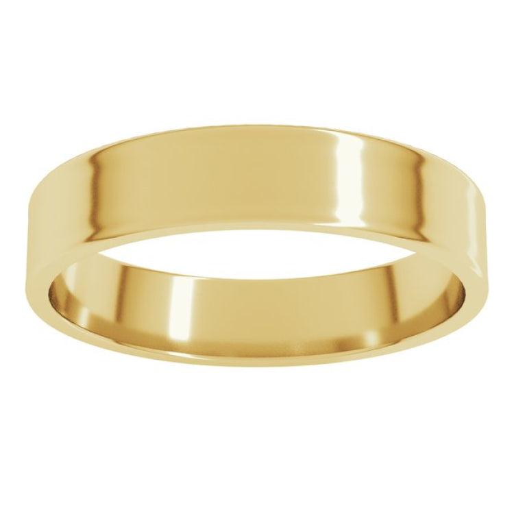 14K Yellow Gold 4 mm Ultra-Lightweight Flat Band Size 6