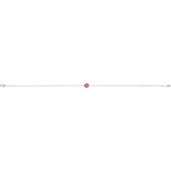14K White Gold Natural Pink Tourmaline  6 1/2-7-1/2" Bracelet