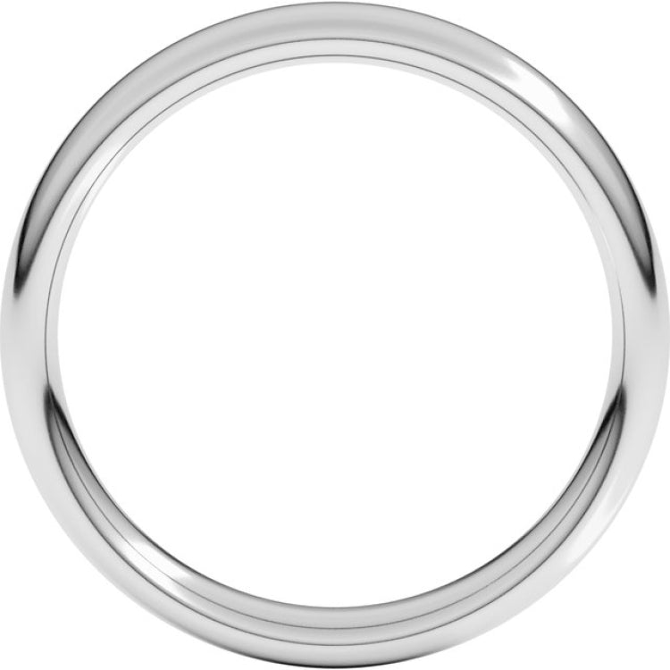 Sterling Silver 4 mm Comfort-Fit European-Style Band Size 10
