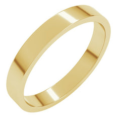 18K Yellow Gold 3 mm Flat Band Size 5.5