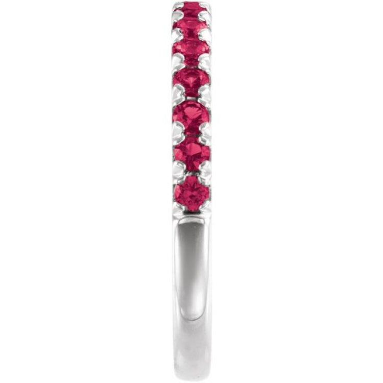 14K White Gold Natural Ruby Stackable Ring