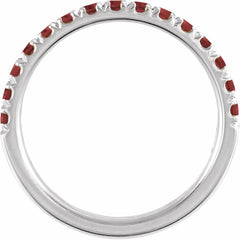 Sterling Silver Natural Mozambique Garnet Stackable Ring