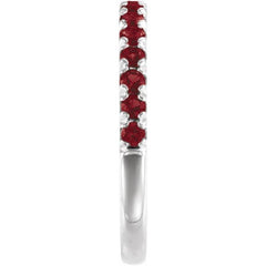 Sterling Silver Natural Mozambique Garnet Stackable Ring