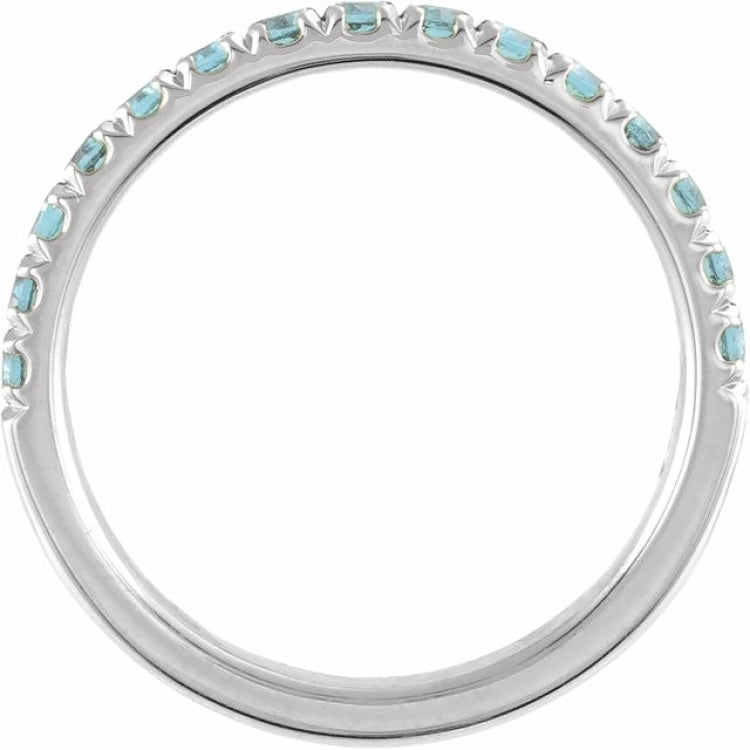 Sterling Silver Natural Aquamarine Stackable Ring