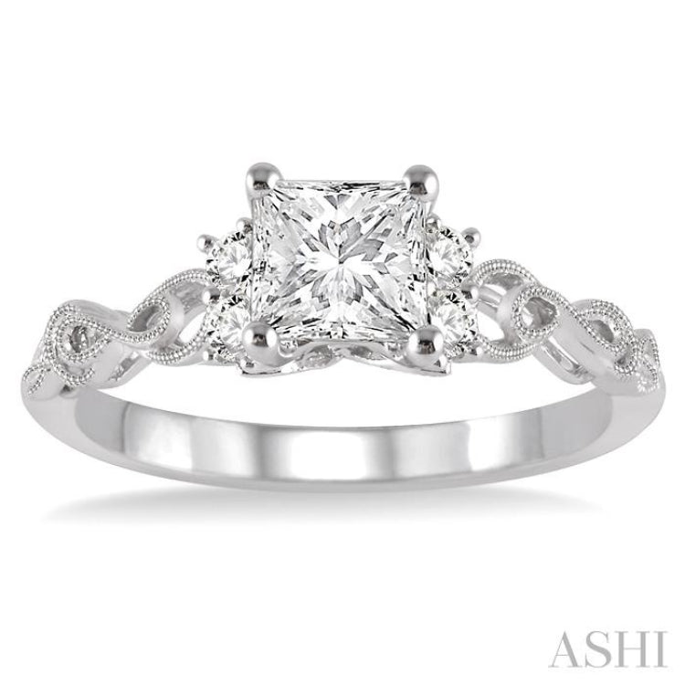 1/6 Ctw Diamond Semi-Mount Engagement Ring in 14K White Gold