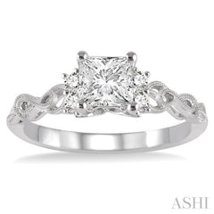 1/6 Ctw Diamond Semi-Mount Engagement Ring in 14K White Gold