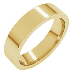 10K Yellow Gold 5 mm Comfort-Fit Flat Band Size 6.5