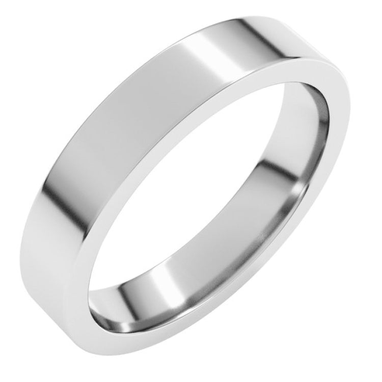 Platinum 4 mm Comfort-Fit Flat Band Size 7.5