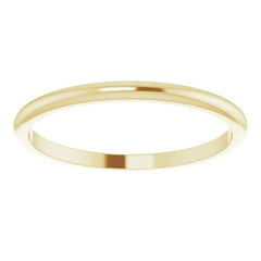 18K Yellow Gold 1.5 mm Half Round Band Size 5