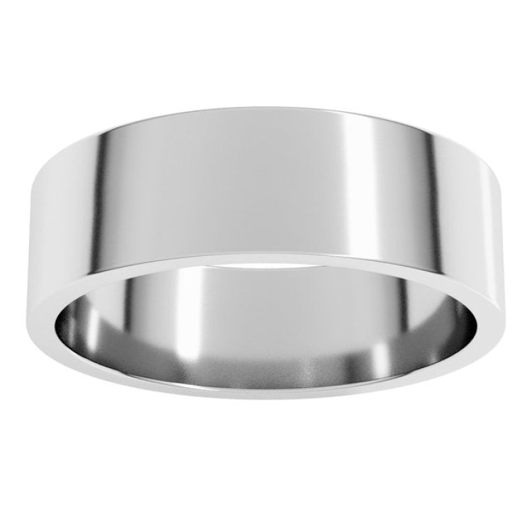 14K White Gold 6 mm Flat Band Size 8