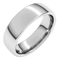 10K White Gold 6 mm Comfort-Fit European-Style Band Size 10.5