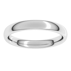 Platinum 3 mm Comfort-Fit European-Style Band Size 7.5