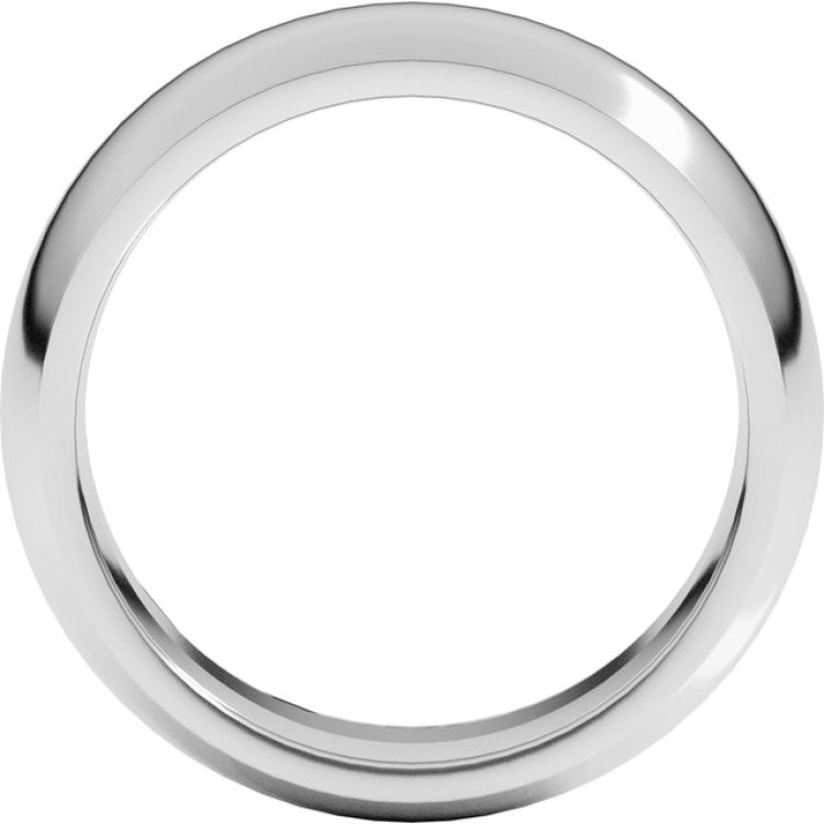Platinum 7 mm Comfort-Fit Half Round Band Size 12