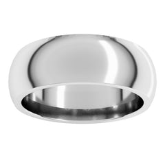 Platinum 7 mm Comfort-Fit Half Round Band Size 12