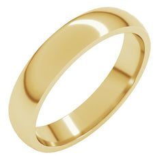 10K Yellow Gold 4 mm Lightweight Comfort-Fit Half Round Band Size 10