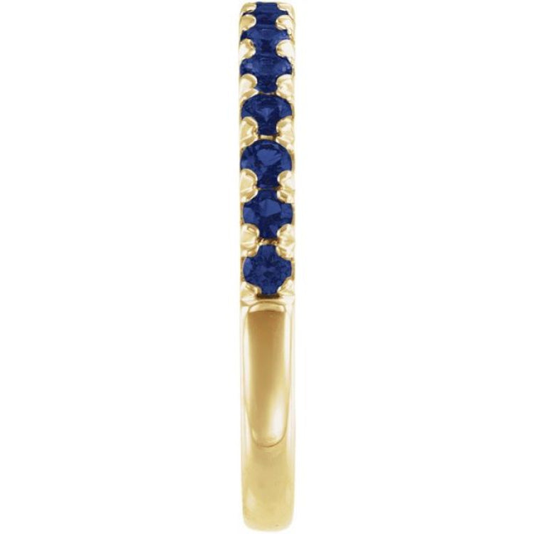 14K Yellow Gold Natural Blue Sapphire Stackable Ring