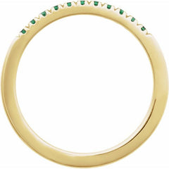 14K Yellow Gold Vermeil Lab-Grown Emerald Stackable Ring