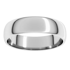 Platinum 5 mm Lightweight Half Round Band Size 8.5