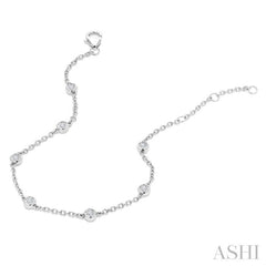 1/6 Ctw Round Cut Diamond Station Bracelet in Sterling Silver